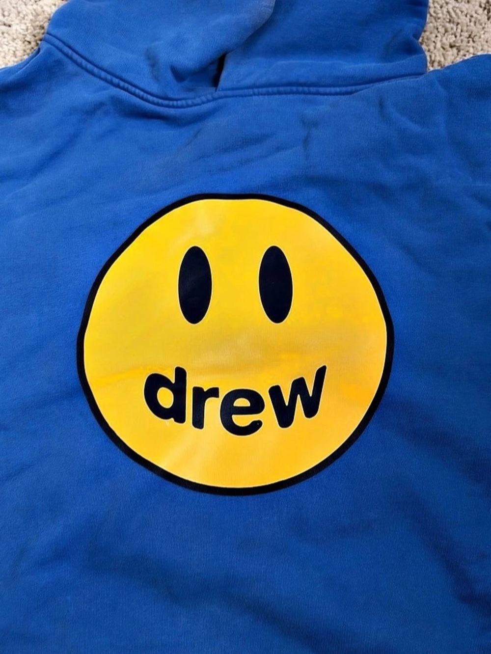 Drew House mascot oversized hoodie royal blue in Blue & Yellow, Medium - Picture 3 of 5
